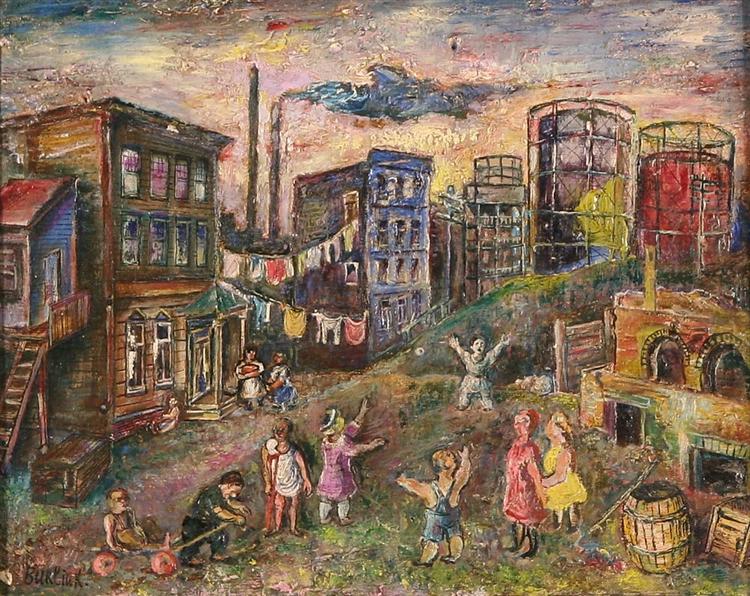 The edge of city (Bronx), c.1941 - Давид Бурлюк