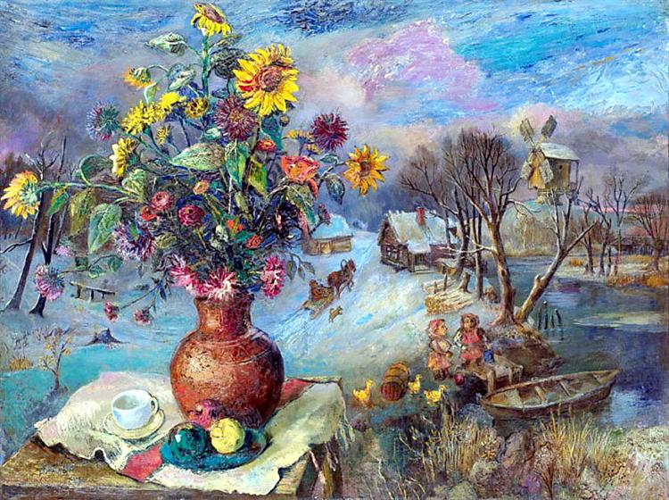 Winter Still Life, 1947 - Dawid Dawidowitsch Burljuk