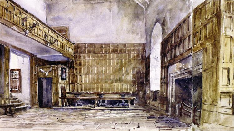 The Great Hall, Haddon, 1832 - Девід Кокс