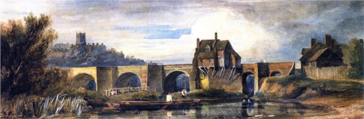 The Old Bridge at Bridgnorth, Shropshire, 1809 - Девід Кокс