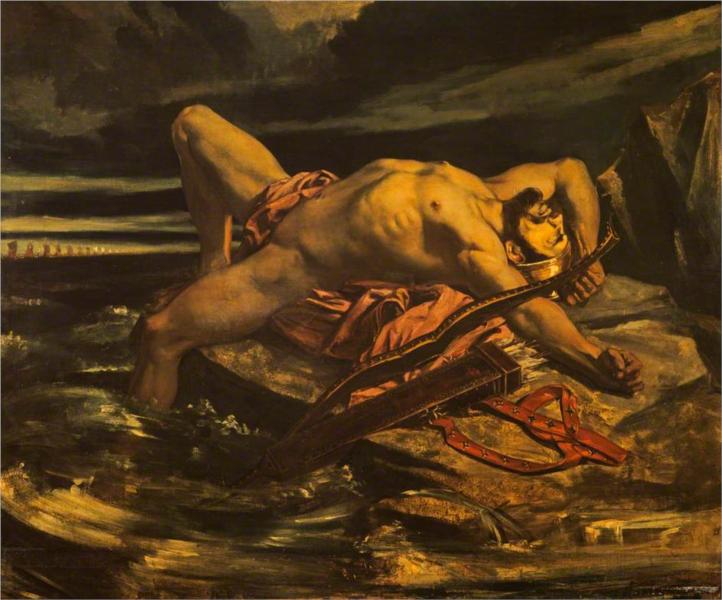 Philoctetes Left on the Isle of Lemnos by the Greeks on their Passage Towards Troy, 1840 - Дэвид Скотт