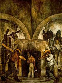 Entry into the Mine - Diego Rivera