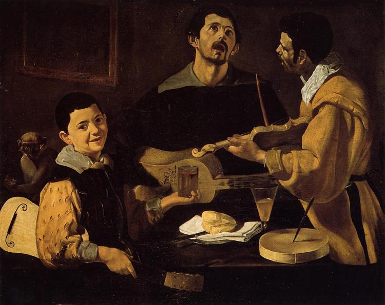 Trois musiciens, 1618 - Diego Vélasquez