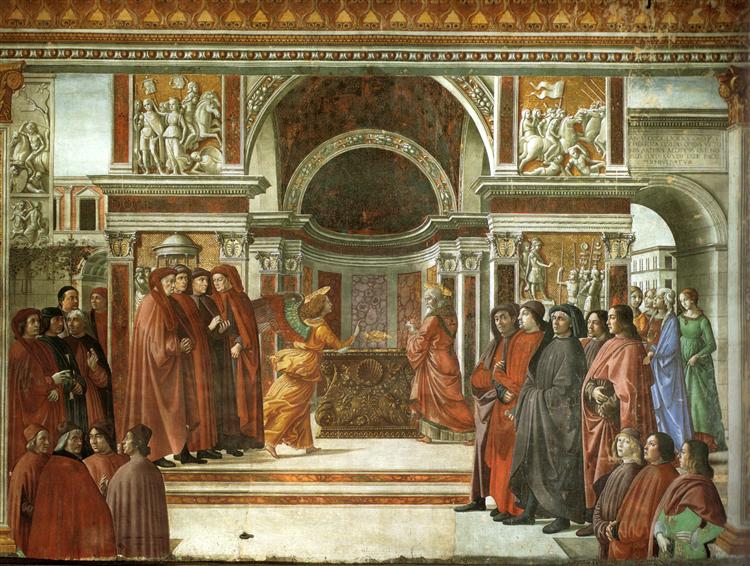 Anjo Aparecendo a Zacarias, 1486 - 1490 - Domenico Ghirlandaio