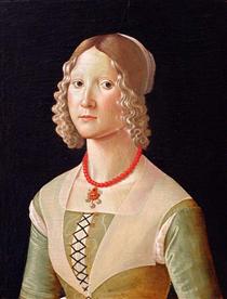 Portrait of Giovane Donna - Domenico Ghirlandaio