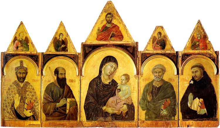 The Madonna and Child with Saints, 1300 - 1310 - Duccio