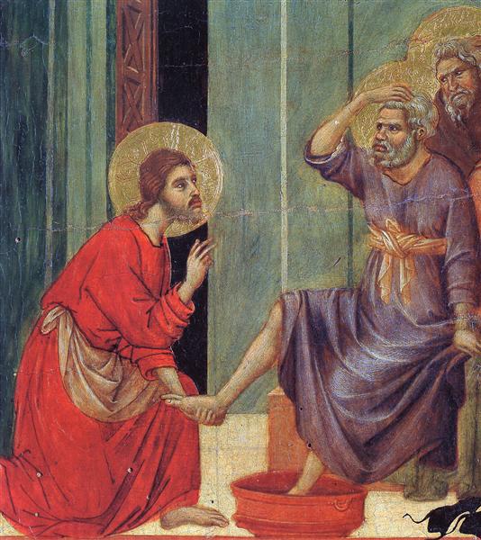 Washing of feet (Fragment), 1308 - 1311 - Duccio
