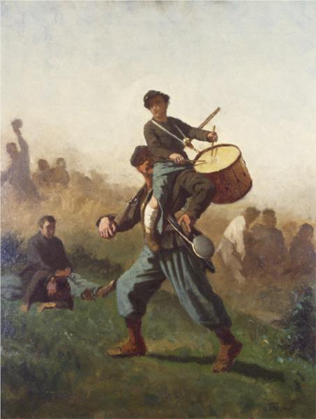 Study for 'The Wounded Drummer Boy', 1870 - Истмен Джонсон