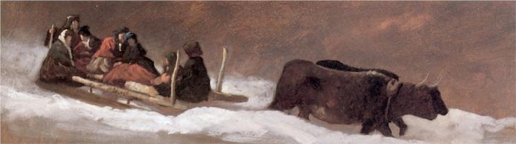 The Sleigh Ride, 1866 - Истмен Джонсон