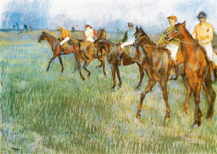 Jockeys in the Rain, 1886 - Едґар Деґа