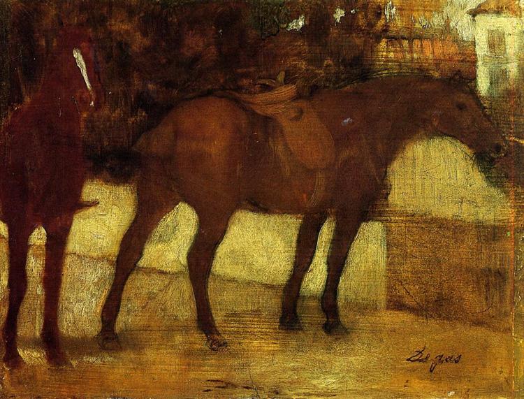 Этюд лошадей, c.1873 - c.1880 - Эдгар Дега