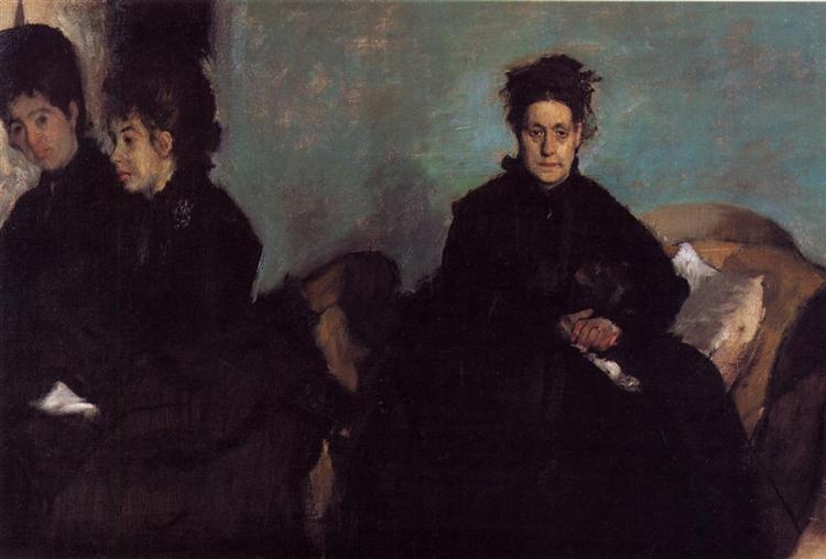 Герцогиня де Монтеджаси и ее дочери Елена и Камилла, c.1876 - Эдгар Дега
