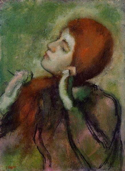 Женщина расчесыват волосы, c.1894 - Эдгар Дега