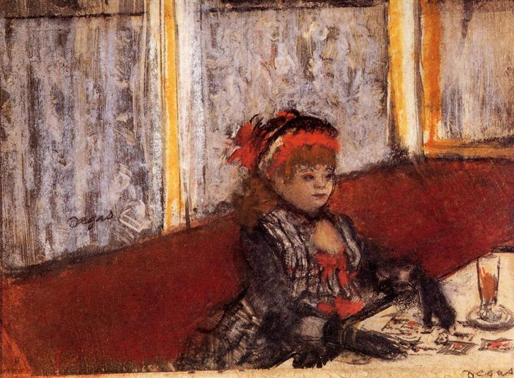 Woman in a Café, c.1877 - Едґар Деґа