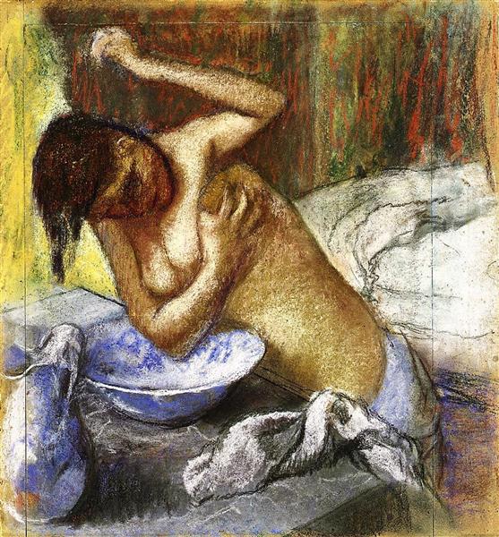 Женщина моет грудь, c.1892 - Эдгар Дега