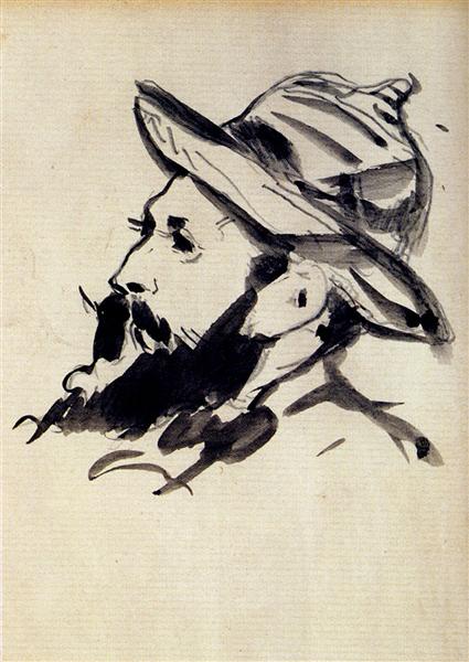 Head of a Man (Claude Monet), 1874 - Edouard Manet