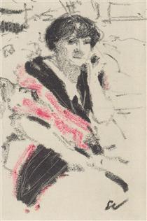 Half-figure of a seated woman - Эдуар Вюйар