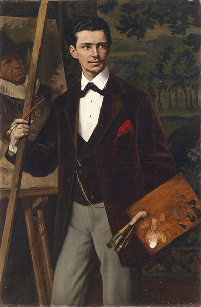 Bildnis eines Malers vor der Staffelei, 1881 - Эдуард фон Гебхардт