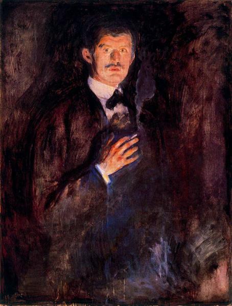 Self-Portrait with Burning Cigarette, 1895 - Edvard Munch