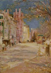Boston Street Scene (Boston Common) - Edward Mitchell Bannister