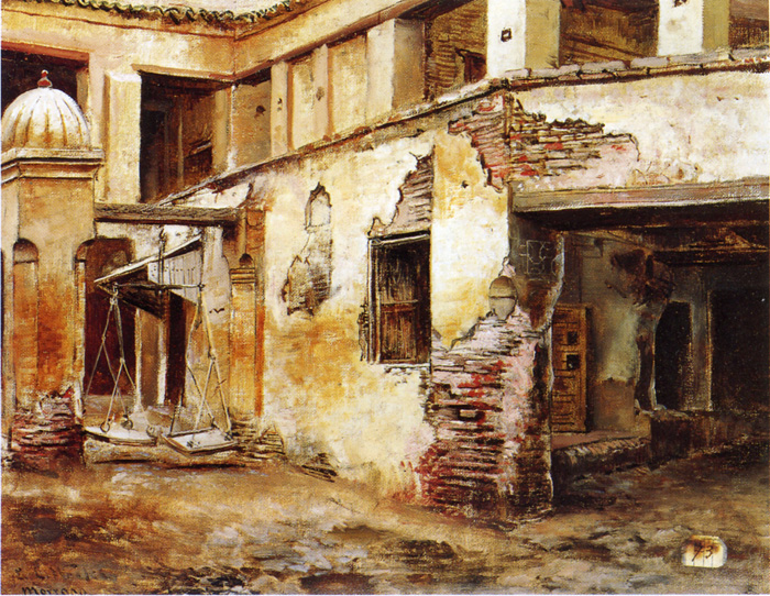 Courtyard in Morocco - Edwin Lord Weeks