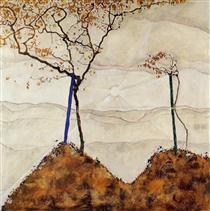 Autumn Sun I (Rising Sun) - Egon Schiele