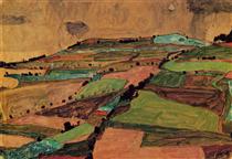 Field Landscape (Kreuzberg near Krumau) - Egon Schiele