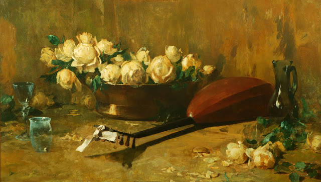 Still Life with Roses and Mandolin, 1884 - Эмиль Карлсен