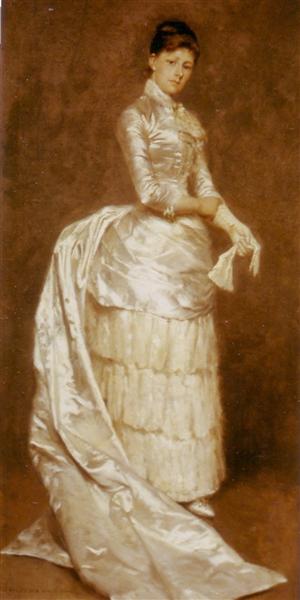 Charlotte Dufaux, in her wedding dress, 1886 - Émile Claus