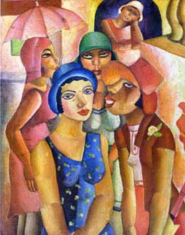 Five Girls from Guaratingueta, 1930 - Emiliano Di Cavalcanti