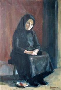 Aged Hungarian peasant woman - Endre Bartos