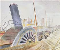 Paddle steamer Britannie - Bristol Quay - Eric Ravilious