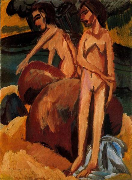 Bathers at Sea, 1914 - Ernst Ludwig Kirchner