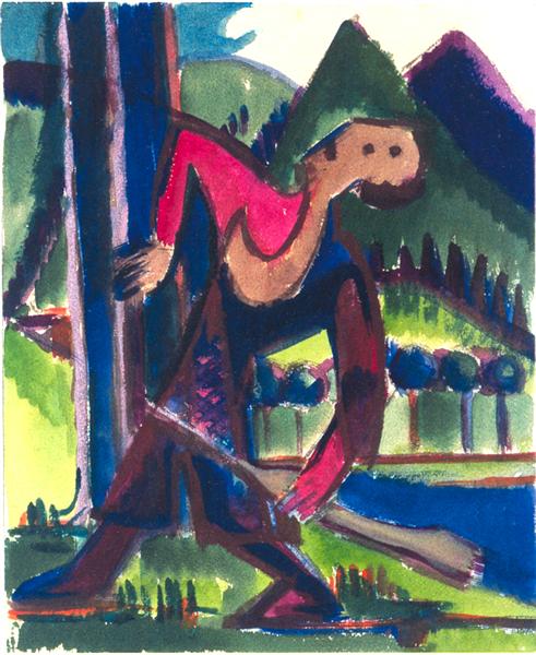 Boy with Arrow, c.1928 - Ernst Ludwig Kirchner