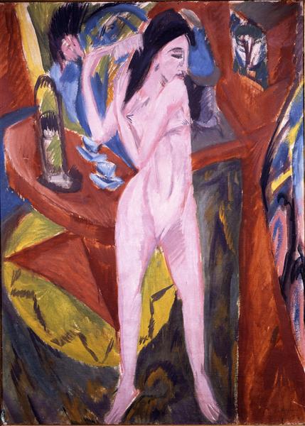 Nude Woman Combing Her Hair, 1913 - Ernst Ludwig Kirchner