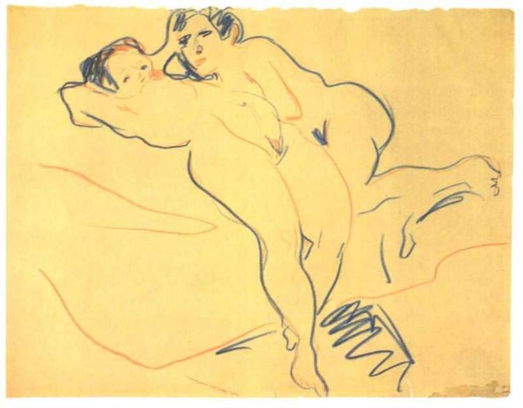 Resting Couple - Ernst Ludwig Kirchner