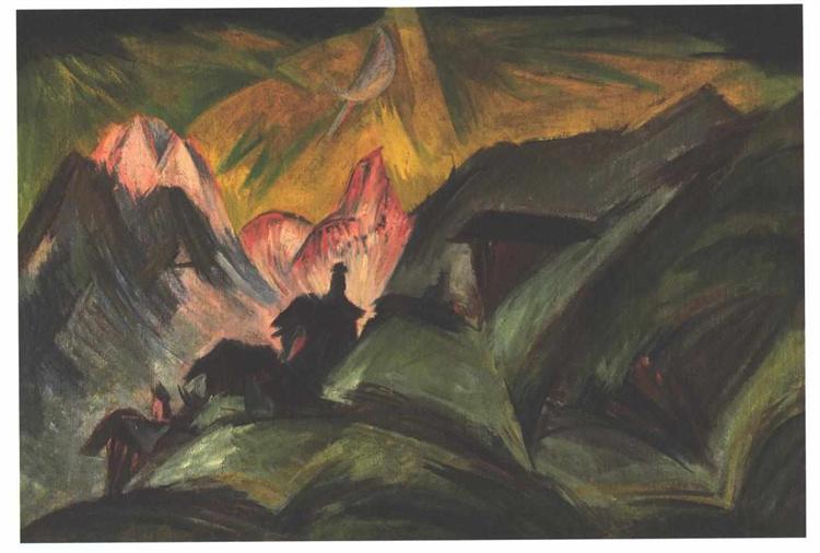 Stafelalp at Moon Light - Ernst Ludwig Kirchner