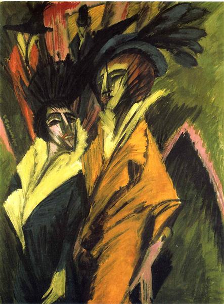 Two Women at the Street - Ернст Людвіг Кірхнер