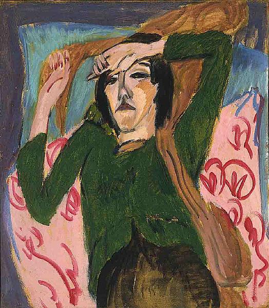 Woman in a Green Blouse, 1913 - 恩斯特‧路德維希‧克爾希納