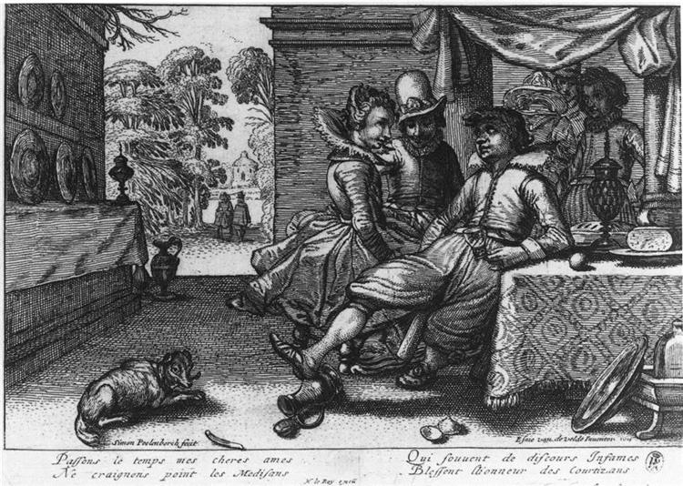 Banquet on a Terrace, 1614 - Эсайас ван де Вельде