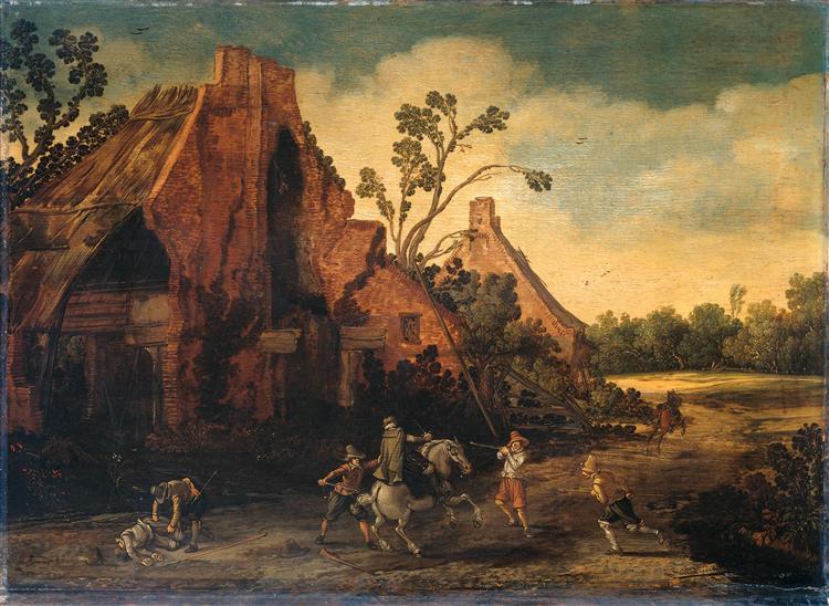 The robbery, 1616 - Esaias van de Velde l'Ancien