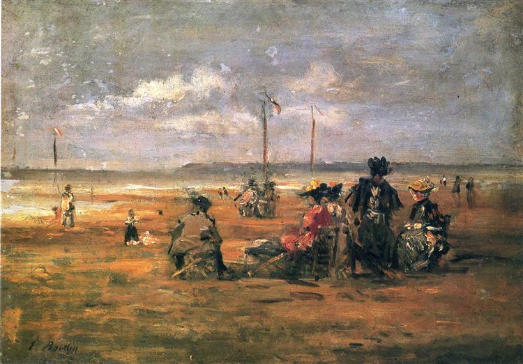 Beach Scene, c.1885 - Эжен Буден