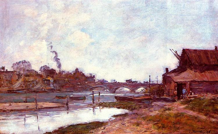Bridge on the River Touques at Deauville - Eugene Boudin
