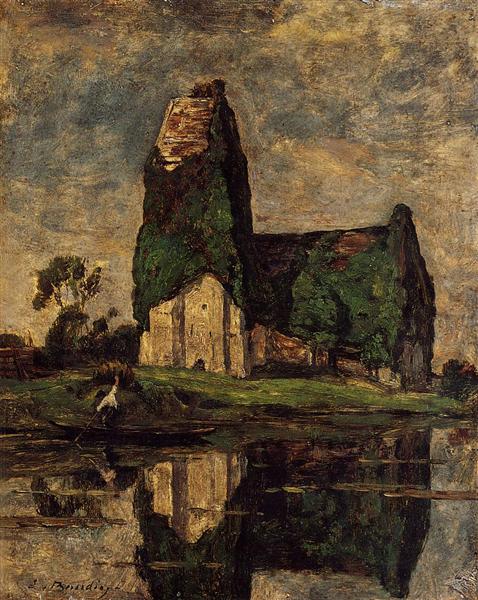 Criqueboeuf, the Church, c.1883 - Эжен Буден