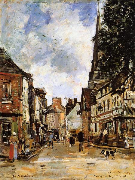 Fervaques, a Village Street, 1881 - Ежен Буден