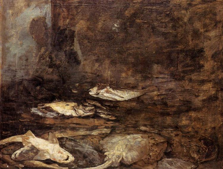 Fish, Skate and Dogfish, c.1873 - 歐仁·布丹