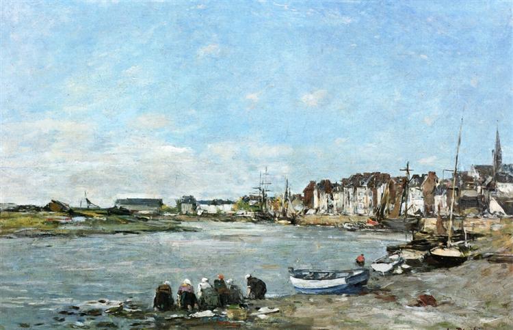 Laundresses on the Banks of the Port of Trouville, c.1866 - Eugène Boudin