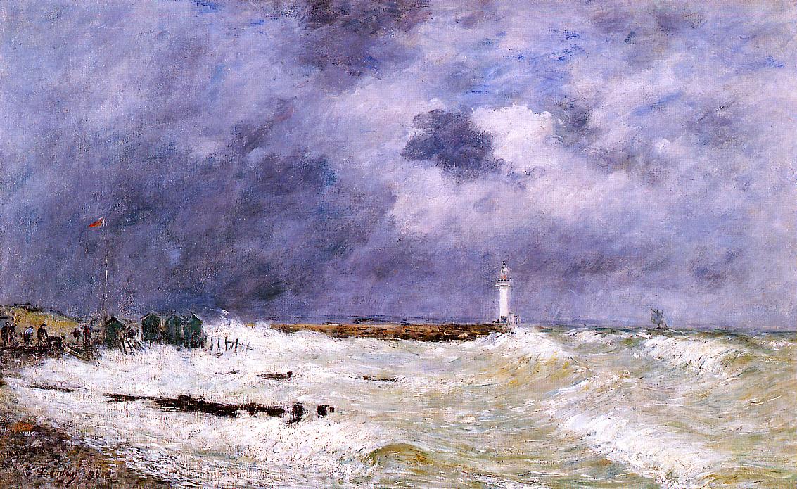 Le Havre. Heavy Winds off of Frascati., 1896 - Eugene Boudin - WikiArt.org