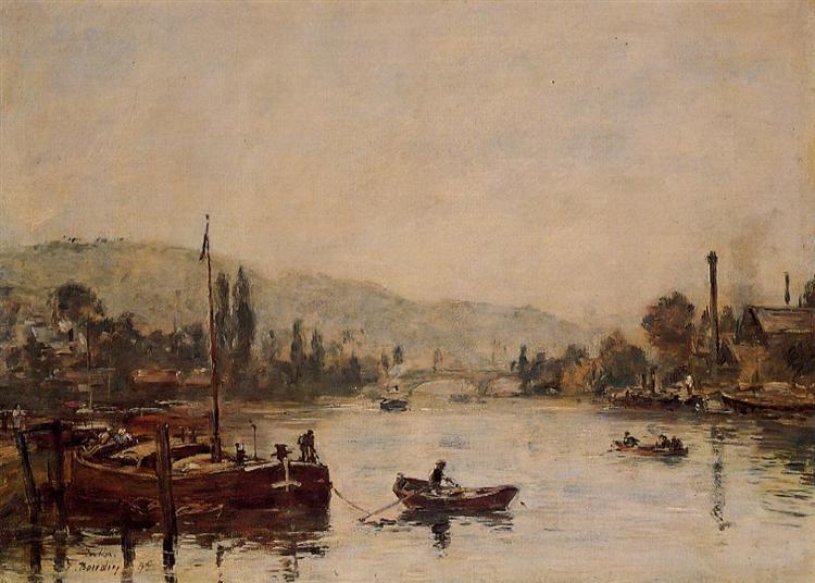 Rouen, the Santa-Catherine Coast, Morning Mist, 1895 - Ежен Буден
