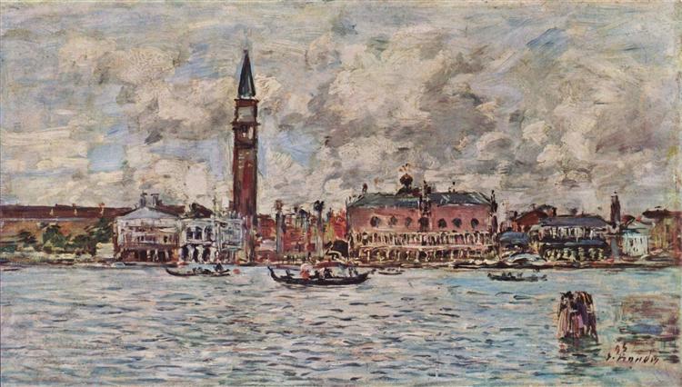 San-Marco square in Venice, 1895 - Ежен Буден